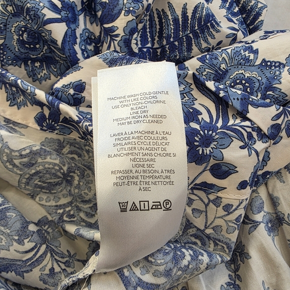 Floral Blue and White Women's Dress - Picture 8 of 8